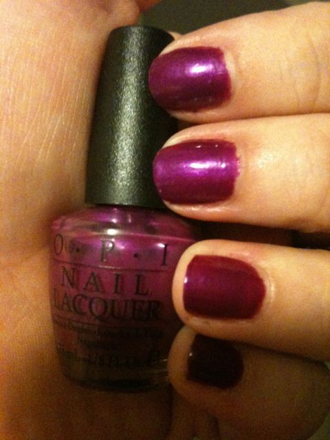 I painted my nails over the weekend using OPI Plugged-In Plum.